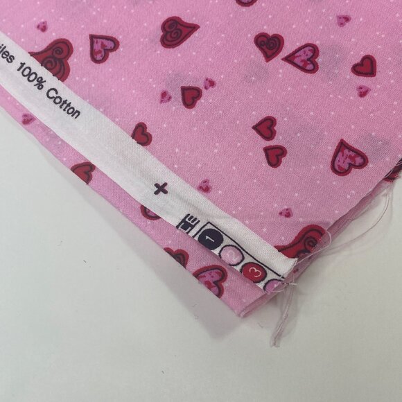 1/2 Yard Cut Quilting Pink Red Heart Collection P&B Textiles Fabric Quilt - Picture 4 of 8
